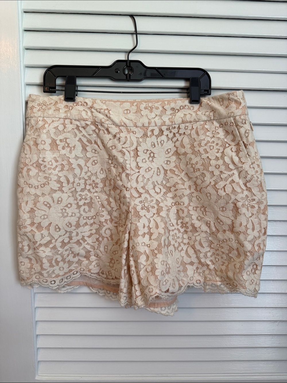 Cartonnier Lace Overlay Shorts in Light Beige